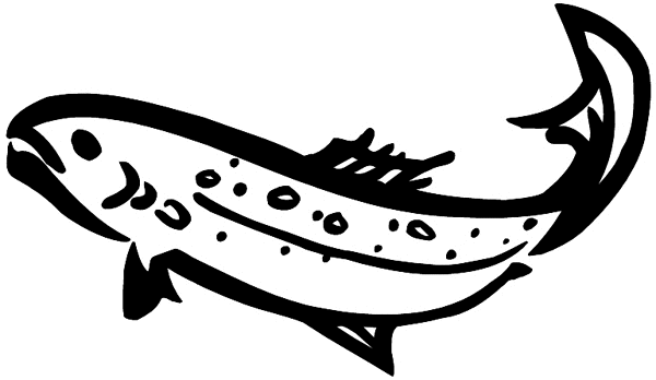 Spotted fish vinyl sticker. Customize on line.  Animals Insects Fish 004-0970  